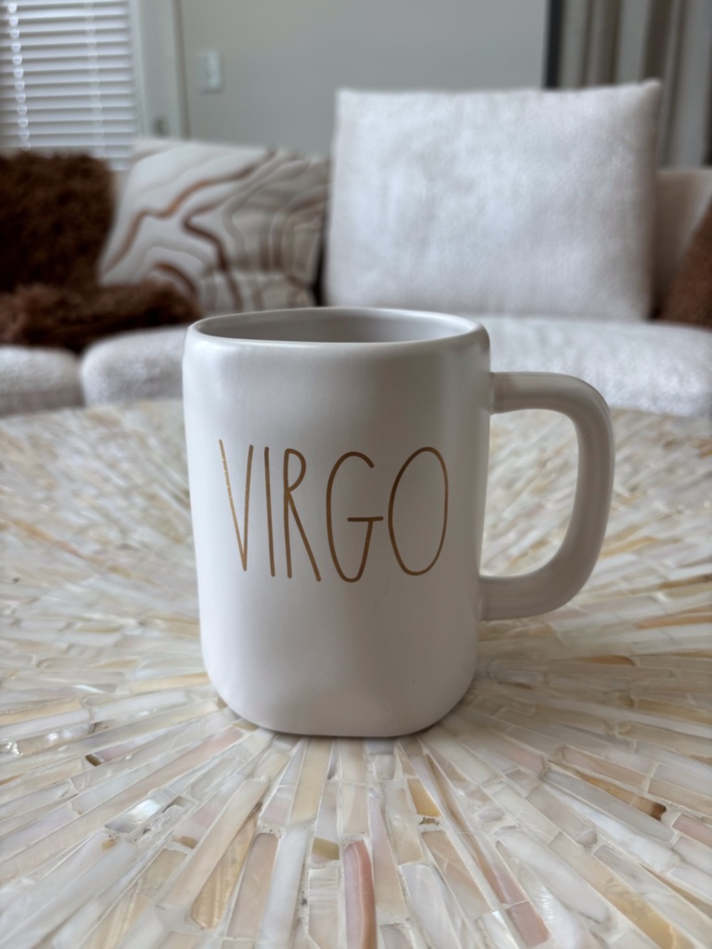 Rae Dunn White "VIRGO" Ceramic Mug
